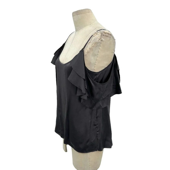 Cami‎ NYC Samantha Cold Shoulder Silk Top In Slate Gray Silk Size Small - Picture 5 of 9